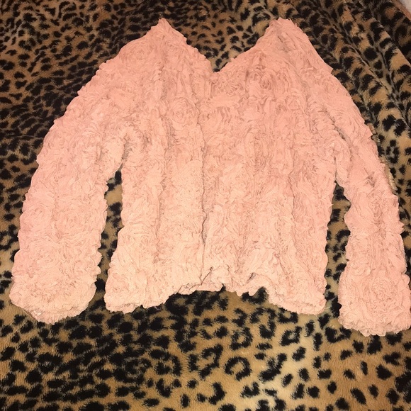 American Apparel Tops - Long sleeve 3 dimensional rose top